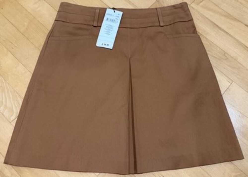 NAF NAF Vintage Camel Elegant J1 Tailored Skirt Size 36 Made In France NWT NEW